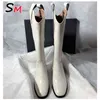 Moda Moda Moda Botas Meados Botinhas Altas Botas Punk Designer Pu Couro Mulher Sapatas Inglaterra Inglaterra Casual Senhoras Botas Y1125