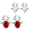 2021 NEW 1Pair Women Xmas Gift Elegant Jewelry Christmas Pearl Deer Earrings Reindeer Ear Stud Christmas Wear Girl Gift