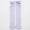 Meisjes Kant Bogen Princess Sok Knie Hoge Sokken Solid Long Tube Footsocks Kids Leg Warmers 4 Kleuren