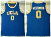 2021 Russell 0 Westbrook UCLA Bruins College Basketball Jersey All Stitched Blue Top Quality Size S-2XL