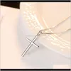 Necklaces Pendants Jewelry Drop Delivery 2021 Pag & Mag S925 Sier Necklace Simple Cross Pendant Womens Box Chain Oruzx