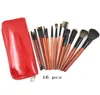 16pcs Professional Makeup Brush Set Gainled Handel красный и черный корпус Coloris Cosmetics Brush