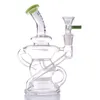 Royal Glass Hookahs Water Bong met Honingraat Perc Kleur Lip Vrouwelijk 14,5 mm Recycle Dab Rigs