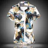 Männer Casual Hemden Kutsche Goldkette Druck Luxus Übergroße Designer Sommer Fancy Lose Herren Hawaii Beachwear 2021 Elegantes Kleid für Stou