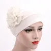 Large Flower Turban Muslim Caps Fashion Ladies Women Ruffle Beanie Head Wrap Chemo Hats Beanie/Skull Oliv22