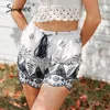Embroidery tassel high waist women Drawstring loose print Casual fringe beach summer shorts femme 210414