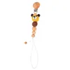 Wood Baby Chupeta Clipes Criança Correntes Dummy Clipe Crochet Animal Beads Nipple Suporte Nursing Presentes Presentes Infantes Brinquedos M3552