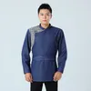 Traditionele etnische kleding Blue Mongoolse man Volwassen Living Topkraag Tang Pak Stijl Mannelijk Aziatisch kostuum