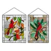 Dekorative Objekte, Figuren, Buntglas-Fensterpaneelbehänge, Vogelmuster, Acryl-Anhänger mit Kette, handgefertigt, Wand, Zuhause, D2942