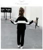 Garota outono inverno roupas esportes traje traje terno crianças tracksuit vestuário conjunto kids korean suéter faixas adolescente casual esportes x0902