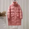 Ailegogo 90% Piumino d'anatra bianco Spessore Giacca calda Parka femminile Inverno Sciolto Lungo Moda Piumino Cappotto Neve Capispalla 211130