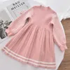 Bear Leader Baby Girls Elegant Dresses Winter Girls Bow-knot Cute Dress Sweet Party Outfits Lovely Kids Spring Clothes 2 6Y 210708