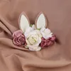 Adorabili neonate fascia per orecchie di coniglio neonato puntelli per foto carino fiore elastico corona fasce per capelli giorno di Pasqua accessori per capelli festa 2528 Q2