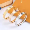 3 Colors V letter Stainless Steel bangle Fashion Woman Cuff Bracelet Advanced Electroplating 18K Gold Jewelry Gift