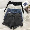 Jeans femininos Mulheres Moda de verão Tassel Jean Denim Shorts lavados angustiados Ripped Casual Korea Zipper sexy sexy