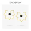 Enfashion Maple Leaf Geometryczne Kolczyki Stadniny Dla Kobiet Złoty Kolor Ze Stali Nierdzewnej Metalowe Kolczyki Big Ear Studs Biżuteria EB191029 211009
