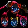 Fox Mask Halloween Party японский аниме косплей костюм светодиодные маски фестиваля одобрения реквизиты 3 цвета