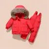 2020 Winter Children Girls And Boys Clothing Sets Warm hooded Duck Down Jacket Coats + Trousers Waterproof Snowsuit Kids Baby Clothes 690 X2