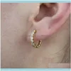 Andere sieraden kan 100% 925 Sterling Sier Tiny Geometric Circle Small Hie Hoop oorbellen Micro verhard CZ voor vrouwen Minimalistische delicate sieraden