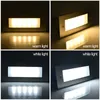 120V LED Step Light Indoor Outdoor Street Lights with Junction Box IP65 Waterproof 3000K Warm White 7W Wall Mount Rectangle Staircase Lamps for Pathway Driveway