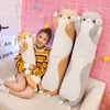 50-130 cm pluszowe zabawki dla zwierząt kot słodkie kreatywne długie miękkie biura break drzemka spanie poduszki poduszki nadziewane prezent lalka dla dzieci 220222