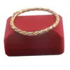 Women Yellow White Gold Color Openable Cuff Bracelets Carving Bangle Jewelry (no Red Box) Q0719