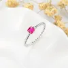 Bagues d'amour de promesse de zircone cubique carrée de luxe pour les femmes bague de livraison directe de bijoux de mariage de fiançailles