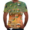 Mężczyźni Ubrania Koszula Polo Tee Duża Drukowanie 3D Oversize Water Drop Krótki Rękaw Plus Size T Shirts Custom
