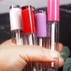 New 5ml Plastic clear thick wall lip gloss tube cosmetic red black cover with nylon brush lipgloss packaging containergood qty