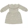 Girls Dresses Kids Bebe Organic Knitted Sweater Dress Baby Cotton Princess French Lace Infant Knitting Tops Shirts Christmas Newborn Boutique Clothing B7844