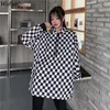 Vår mode hoodies sweatshirts kvinnor harajuku plaid hoody coat streetwear hip hop bf kvinnlig 4h414 210422