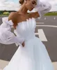 ストラップレスRuched Bodice Ball Gowns 2022 Organzaのウェディングドレス、取り外し可能な長袖帝国のブライダルガウンvestidos de Noiva Robe Mariee