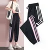 Summer Harem Pants Running Exercise Dance Female Side Lines Sweatpants Sports Women Trousers Fitness Loose 211124