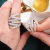 GODKI 2021 élégant grand strass cristal anneau femmes Vintage luxe mariage bagues de fiançailles bohème bijoux