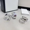 Europa Amerika Mode Männer Dame Frauen Ring 925 Sterling Silber gravierte Skelett Schädel Muster Initialen breite und schmale Liebhaber Ringe Größe US5-US11