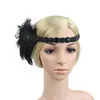 Accessorio per capelli vintage per adulti Roaring 20s Great Gatsby Party Headpiece Anni '20 Flapper Girl Accessori per fascia con piume di pavone