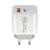 Ny PD -laddare 18W Dual USB Quick Charge Wall Chargers Adapter för Xiaomi S10 US EU Plug QC 3.0 Mobiltelefonladdare Adaptrar