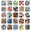 10 pièces plat Simulation mosaïque carreaux mur autocollant transferts 2D imprimé couvertures pour cuisine placard étanche papier peint