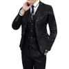 New High-end Black Suit Men 2021 Business Banquet Wedding Mens Suits Jacket with Vest and Trousers Large Size 6XL male X0909