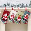 Kerstboom Kous Bea Elk Snowman R Patroon Santa Claus Gift Candy Sock Bag Hanger Xmas Decoratie Bomen Hanging Kousen BH4877 TYJ