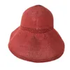 Zarif Stil Yaz Büyük Ağız Hasır Şapka Yetişkin Kadın Kız Moda Güneş Şapka UV Korumak Yaz Plaj Şapka G220301
