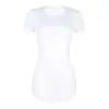 Femmes Femme O Cou Blanc Slim Fit Mini Club Robe Noir Manches Courtes Femmes Plaine Teinture Solide Couleur T-shirt Lady Robe Y1006