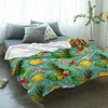 毛布パイナップルヤシの葉の柔らかい暖かいサンゴのフリースの毛布の冬のシートのベッドのベッドのベッドのソファーのスローライト薄いフランネル