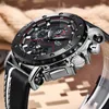 Relojes Para Hombre LIGE Hommes Montres Top Marque De Luxe Mâle Casual Cuir Militaire Étanche Quartz Montre Hommes Chronographe 210527