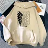 Harajuku Anime Titan Hoodie Bahar Sonbahar Kadın Attaque des Titans Hoodies Kadın Sudadera Kapşonlu 210803