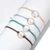 Charm Bracelets Geometric For Women Round Rope Cutout Tether Friendship Bracelet Adjustable Jewelry