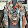 Design de mode carré foulard en soie femmes Foulard imprimé Bandana dames châle Hijab élégant bandeau anneau foulards enveloppes 130130 cm 2282391916