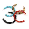 Boheemse etnische stijl aankomst clip-on schroef rug oorbellen kleurrijke edelsteen oorbel mode voor vrouwen T02