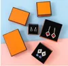 Оранжевые марки подарочные упаковочные коробки для ожерелье серьги кольцо бумажные карточки розничная упаковка для модных ювелирных изделий аксессуары