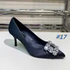 Chaussures habillées en strass de soie pour femmes de luxe de luxe plate-forme pointue fête de mariage talons hauts taille 34-40 avec boîte